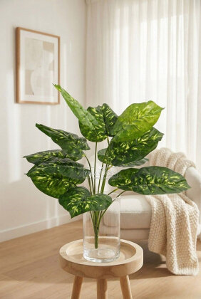  Yapay Bitki 12 Yapraklı Lumina Demeti 47 cm Yeşil - Yapay Çiçek Deposu