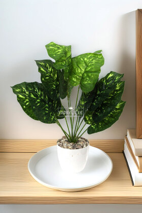 Yapay Bitki 12 Yapraklı Lumina 47 cm Yeşil - Yapay Çiçek Deposu