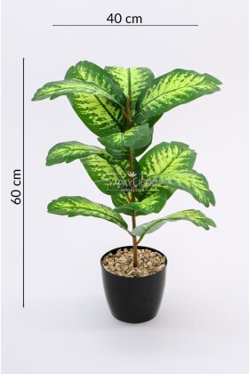 Yapay Bitki 15 Yapraklı Green Aura 60 cm Yeşil - 6