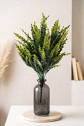 Yapay Bitki 24 Dallı Dalgalı Asplenium Demeti 60 cm Yeşil UV Dayanıklı - 2