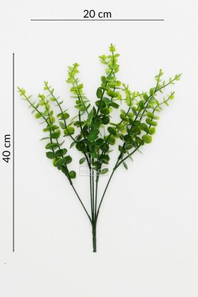 Yapay Bitki 5 Dallı Okaliptus Bitki Demeti 40 cm Yeşil - 4