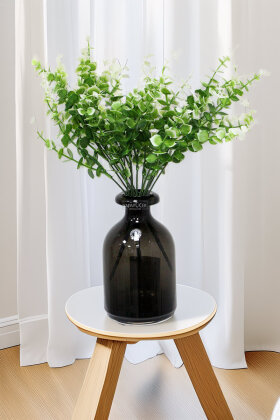 Yapay Bitki 5 Dallı Okaliptus Bitki Demeti 40 cm Yeşil - Beyaz - Yapay Çiçek Deposu