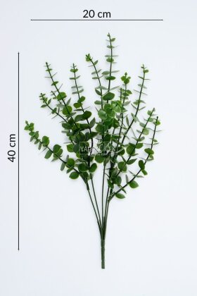 Yapay Bitki 5 Dallı Okaliptus Bitki Demeti 40 cm Koyu Yeşil - 4