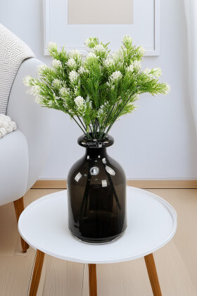 Yapay Bitki 5 Dallı Turmalin Bitki Demeti 30 cm Beyaz - Yapay Çiçek Deposu