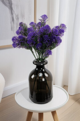 Yapay Bitki 5 Dallı Turmalin Bitki Demeti 30 cm Mor - Yapay Çiçek Deposu