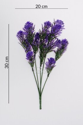 Yapay Bitki 5 Dallı Turmalin Bitki Demeti 30 cm Mor - 4