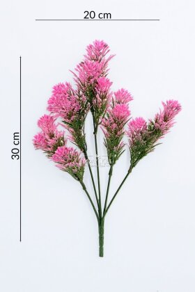 Yapay Bitki 5 Dallı Turmalin Bitki Demeti 30 cm Pembe - 4