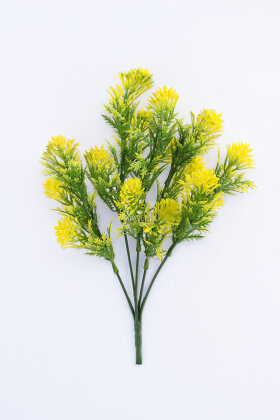 Yapay Bitki 5 Dallı Turmalin Bitki Demeti 30 cm Sarı - 3