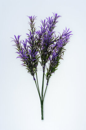 Yapay Bitki 5 Dallı Vadi Bitki Demeti 35 cm Mor - 3