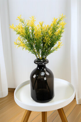 Yapay Bitki 5 Dallı Vadi Bitki Demeti 35 cm Sarı - Yapay Çiçek Deposu