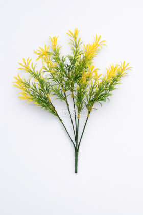 Yapay Bitki 5 Dallı Vadi Bitki Demeti 35 cm Sarı - 3
