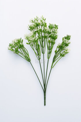 Yapay Bitki 5 Dallı Yaban İncisi Bitki Demeti 35 cm Beyaz - 3