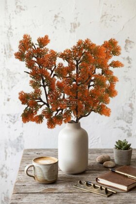 Yapay Bitki Astilbe Dalı 35 cm Turuncu - Yapay Çiçek Deposu