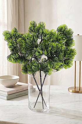 Yapay Bitki Bonsai Yapraklı Dekoratif Çalı Dalı 35 cm Yeşil UV Dayanıklı - Yapay Çiçek Deposu