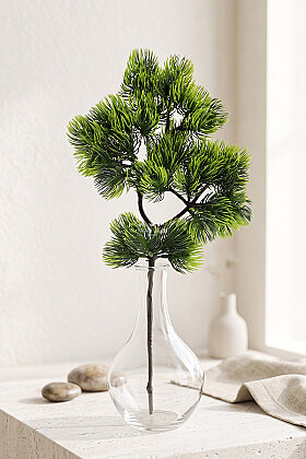 Yapay Bitki Bonsai Yapraklı Dekoratif Çalı Dalı 35 cm Yeşil UV Dayanıklı - 2