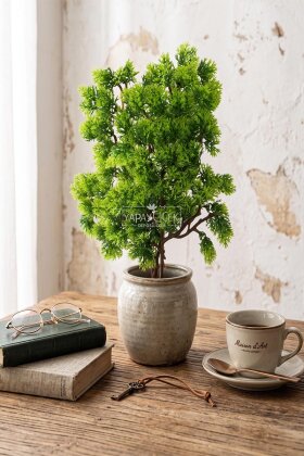 Yapay Bitki Dekoratif Arborvitae Dalı 35 cm Yeşil - Yapay Çiçek Deposu