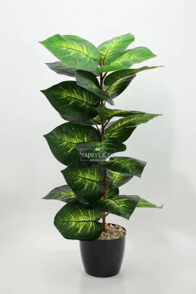Yapay Bitki 23 Yapraklı Golden Vein 70 cm Yeşil - 4