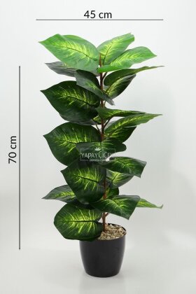 Yapay Bitki 23 Yapraklı Golden Vein 70 cm Yeşil - 6