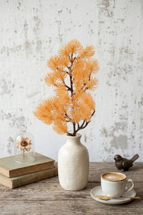 Yapay Bitki İğne Yapraklı Çam Dalı 35 cm Turuncu - 2