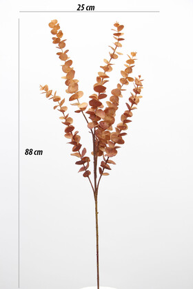 Yapay Retro Pastel Okaliptus Dalı 80 cm Kahverengi - 4