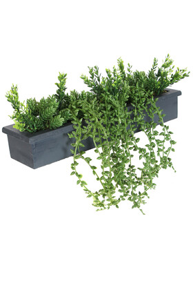Yapay Bitkili Raf Masa Sarmaşık Tanzimi 45 cm Model 1 - Yapay Çiçek Deposu