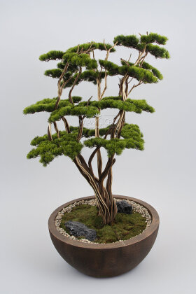 Yapay Ağaç Çanak Saksıda Bonsai Ağacı 150 cm Yeşil - 2