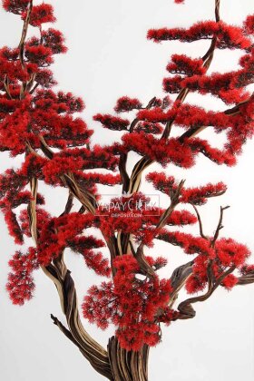 Yapay Ağaç Dinazor Yumurtası Saksıda Bonsai Ağacı 220 cm Kırmızı - 3