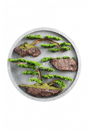 Yapay Premium Inori Bonsai Ağacı Tablo 90x90 cm Yeşil - 3