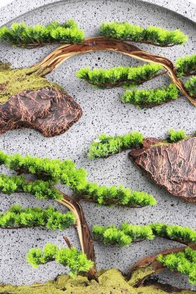 Yapay Premium Inori Bonsai Ağacı Tablo 90x90 cm Yeşil - 4