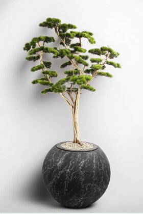 Yapay Ağaç Küre Saksıda Bonsai Ağacı 215 cm Yeşil - 2