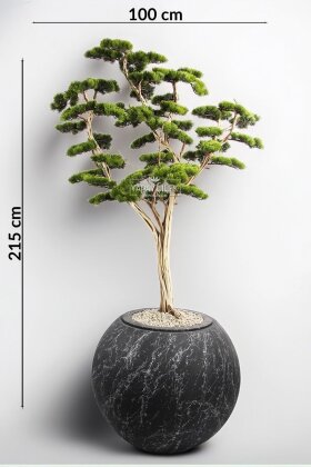 Yapay Ağaç Küre Saksıda Bonsai Ağacı 215 cm Yeşil - 4