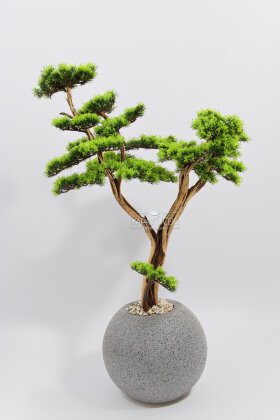 Yapay Ağaç Küre Saksıda Bonsai Ağacı 110 cm Yeşil - 2