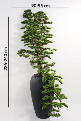 Yapay Ağaç Siyah Saksıda Bonsai Ağacı 235 cm Yeşil - 4
