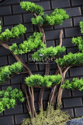 Yapay Premium Aira Bonsai Ağacı Tablo 70x70 cm Yeşil - 3