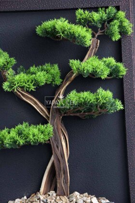 Yapay Premium Azelia Bonsai Ağacı Tablo 38x60 cm Yeşil - 3