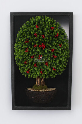 Yapay Premium Kokinalı Nirae Bonsai Ağacı Tablo 106x170 cm Yeşil - 2