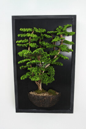 Yapay Premium Sylin Bonsai Ağacı Tablo 106x170 cm Yeşil - 2