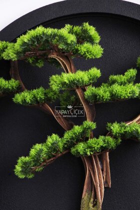 Yapay Premium Nozomi Bonsai Ağacı Tablo 70x70 cm Yeşil - 4