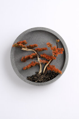 Yapay Premium Sarumi Bonsai Ağacı Tablo 70x70 cm Turuncu - 2