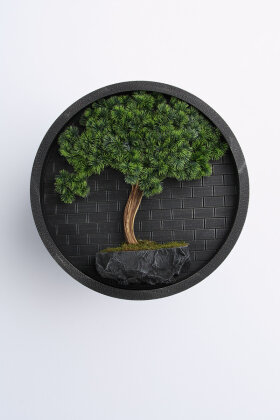 Yapay Premium Senae Bonsai Ağacı Tablo 80x80 cm Yeşil - 2