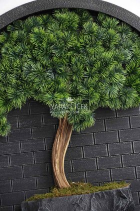 Yapay Premium Senae Bonsai Ağacı Tablo 80x80 cm Yeşil - 3
