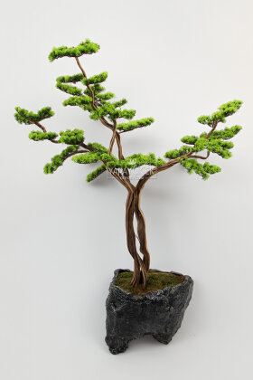 Yapay Ağaç Taş Görünümlü Saksıda Ağacı 150 cm Yeşil - 2