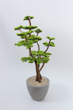 Yapay Ağaç Konik Saksıda Bonsai Ağacı 150 cm Yeşil - 2