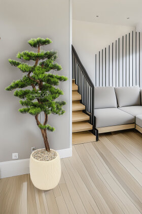 Yapay Ağaç Krem Saksıda Bonsai Ağacı 140 cm Yeşil - Koçaklar Çiçekçilik