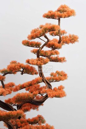 Yapay Ağaç Yatay Şerit Saksıda Bonsai Ağacı 175 cm Turuncu - 3