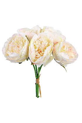 Yapay Çiçek 5li Açmış Lüx Şakayık Gül Buketi 35 cm Somon - 2