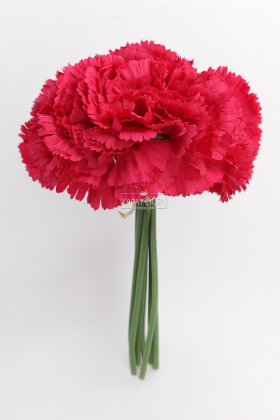 Yapay Çiçek 8li Karanfil Demeti 27 cm Fuşya - 3