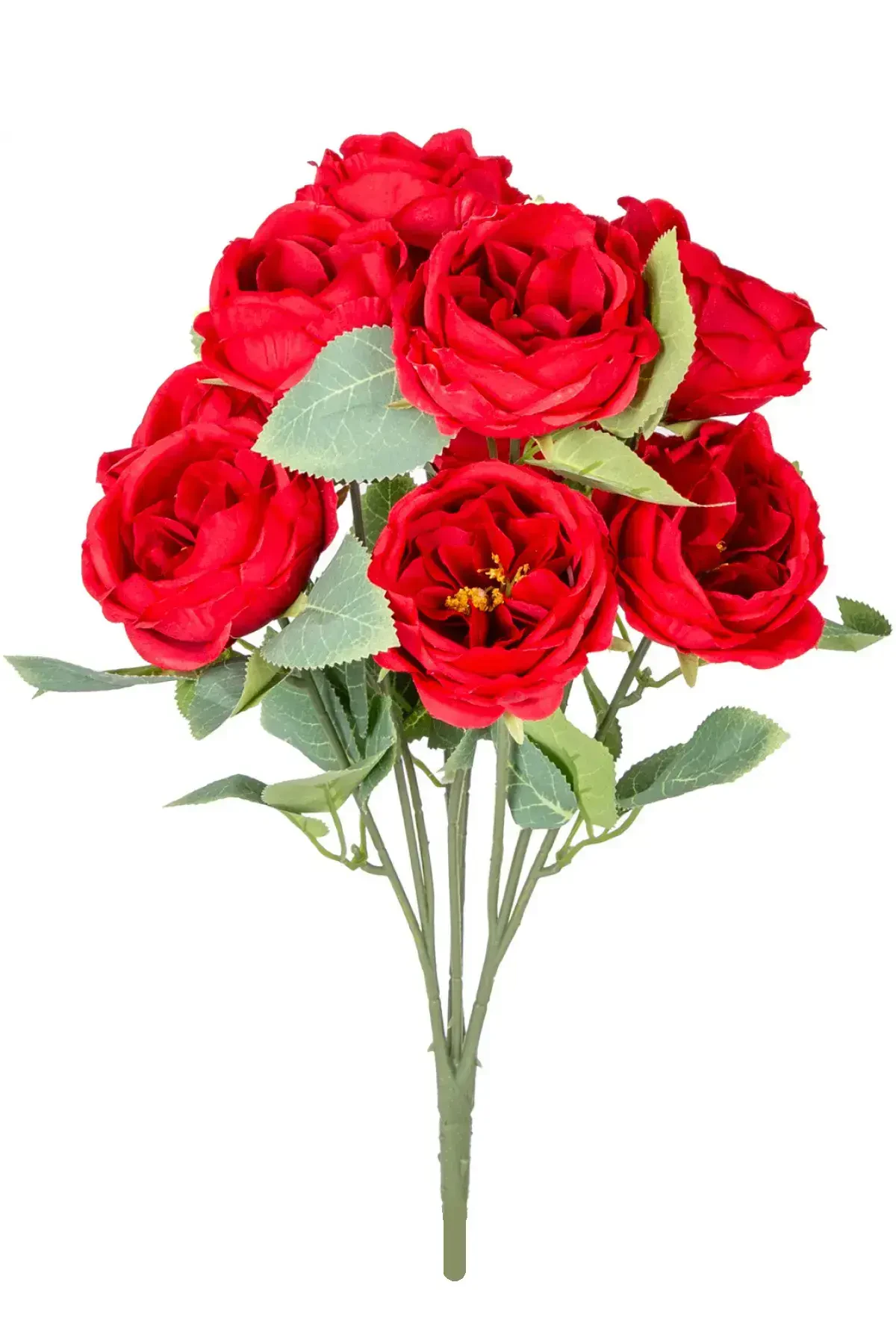 Yapay Çiçek 10 Dallı Catalina Rose 45 cm Kırmızı - Yapay Çiçek Deposu
