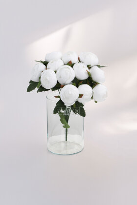 Yapay Çiçek 12li Şakayık Demeti 35 cm Beyaz - 2