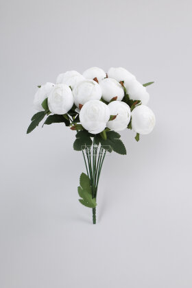 Yapay Çiçek 12li Şakayık Demeti 35 cm Beyaz - 3